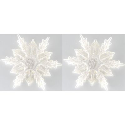 5. SNOWFLAKE BAUBLE PENDANT 2 PCS PATTERN 12 ARMS