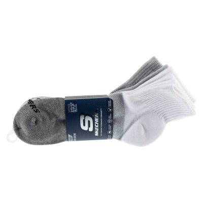 Skechers 3pk Mens Qtr Colorbloc Socks S118998-GRY Gray 43-46