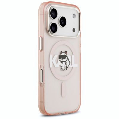 4. Karl Lagerfeld IML Choupette Sketch Logo MagSafe Case for iPhone 17 Pro - Pink