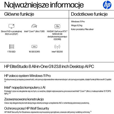 4. HP Elite Studio 8 AiO G1i Ultra 7 265 23.8"FHD 250nits IPS LBL AG 16GB DDR5 5600 SSD1TB Intel Graphics Cam5MP W11Pro 3Y OnSite