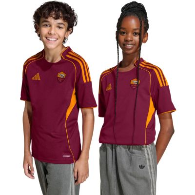 8. adidas AS Roma 25/26 Home burgundy kids' jersey JX2613