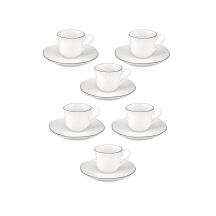 LA PORCELLANA BIANCA TERESA Set of 6 cups with saucer - 90 ml