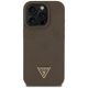 3. Guess Grained Hot Stamp Peony Triangle Logo MagSafe iPhone 16 Pro Case - Brown