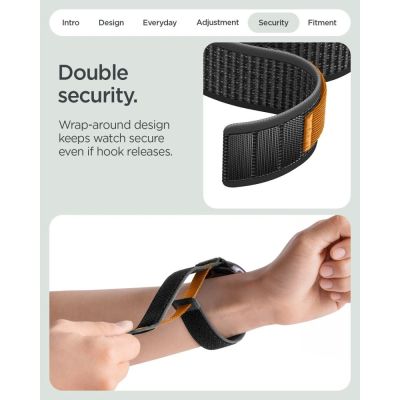 10. Spigen Athlex Air Band for Google Pixel Watch 41 mm – Black-Orange