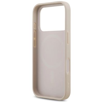 7. Guess Leather 4G Triangle Strass MagSafe Case for iPhone 18 Pro / 17 Pro - Pink