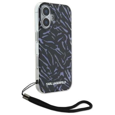 3. Karl Lagerfeld Zebra With Cord iPhone 16 Case - Purple