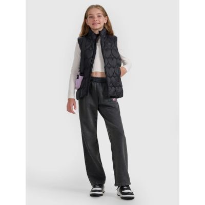 3. Girls' down vest with synthetic filling 4F 4FJRAW25TVJAF323-20S