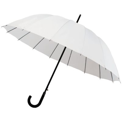 2. LONG SEMI-AUTOMATIC UMBRELLA, 16 RIBS, WHITE, SEMI LINE