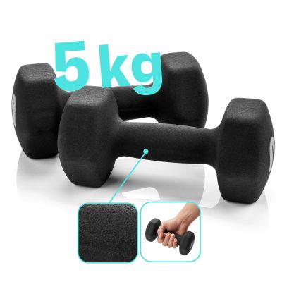 6. Meteor 2x5 kg cast iron dumbbell set