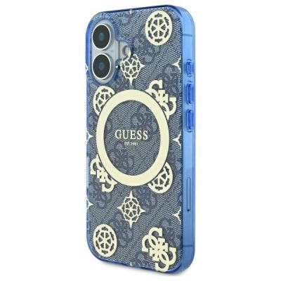 2. Guess IML Peony On 4G Background MagSafe case for iPhone 16 - blue
