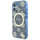 2. Guess IML Peony On 4G Background MagSafe case for iPhone 16 - blue
