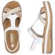 4. Rieker V0919-80 women's white wedge sandals