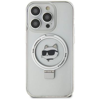3. Karl Lagerfeld KLHMP15XHMRSCHH iPhone 15 Pro Max 6.7" white/white hardcase Ring Stand Choupette Head MagSafe