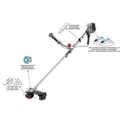 2. 35mm Graphite ENERGY+ 36V Brushless Cordless Brushcutter without battery