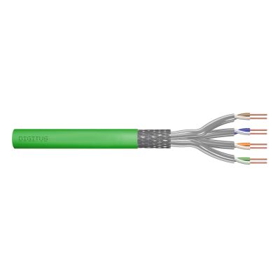DIGITUS installation cable cat.8.2, S/FTP, Dca, AWG 22/1, LSOH, 50m, green, reel