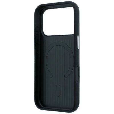 7. Mercedes Leather Semi Wrap Iconic Line MagSafe Case for iPhone 18 Pro Max / 17 Pro Max - Black