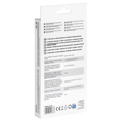 8. SAVIO AK-58 3-PORT USB-A HUB WITH RJ-45 ADAPTER