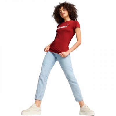 4. Puma ESS+Script women's T-shirt red 679315 13