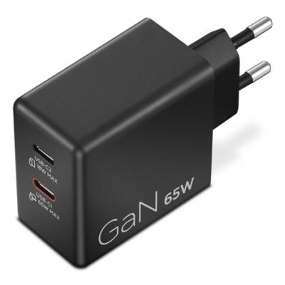 5. Lenovo G0A6065BEU GaN 2x USB-C 65W Wall Charger Black