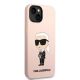 4. Karl Lagerfeld Silicone Ikonik Case for iPhone 13 / 14 - Pink