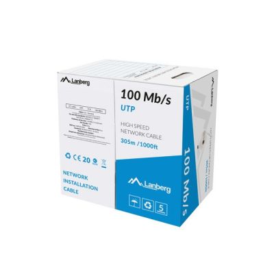 4. LANBERG UTP LAN CABLE 100MB/S 305M CCA LINE GRAY
