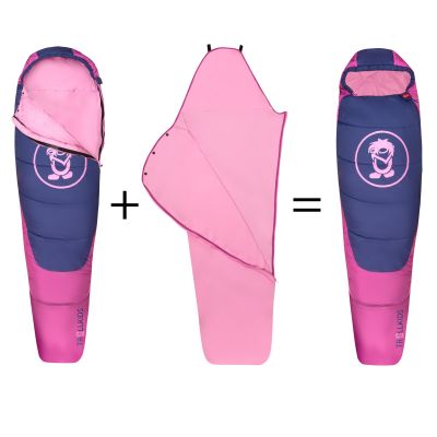 7. Trollkids Femund 3-in-1 sleeping bag mauve pink/purple blue/wild rose (695-242)