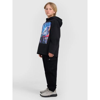 4. Boy's sweatshirt with hood, open, 4F 4FJRAW25TSWSM2345-20S