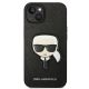 3. Karl Lagerfeld Saffiano Karl's Head Patch Case for iPhone 14 Plus - Black