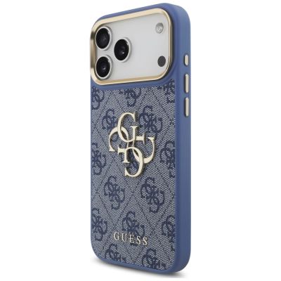 2. Guess 4G Big 4G Classic Logo Big Strap Metal Buttons Case for iPhone 18 Pro Max / 17 Pro Max – blue