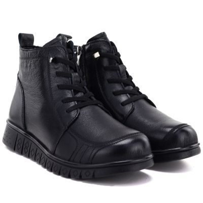 4. Women's comfortable leather ankle boots, black, Cambell RI15302