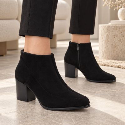 6. Women’s short heeled ankle boots, black, M.Daszyński MR2624-2
