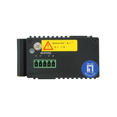 3. LevelOne 5-Port Gigabit Industrial Switch - DIN Rail - -30°C to 65°C - Gigabit Ethernet (10/100/1000) - Full Duplex - Power over Ethernet (PoE) - Wall Mount (IGP-0501)