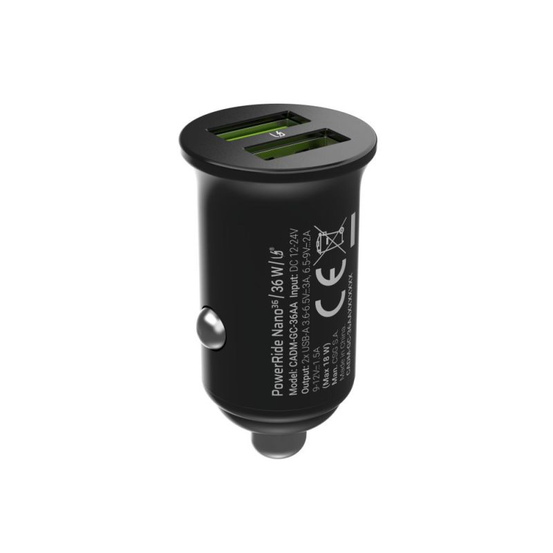 5. GREEN CELL CAR CHARGER GC POWERRIDE NANO36 36W 6A 2X USB-A