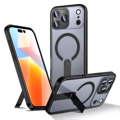 Hybrid Armor X case for iPhone 17 Pro with MagSafe-compatible stand - black