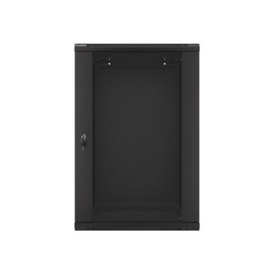11. Lanberg WF01-6618-10B rack cabinet (18U; 901mm / 600mm / 600 mm; wall-mounted; Glass; 19''; black)