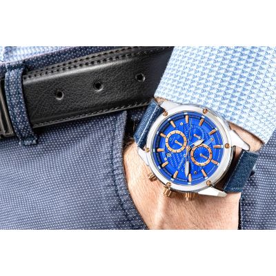4. Giewont Chronograph Sapphire Silver Blue Men's Watch GW8810-A2