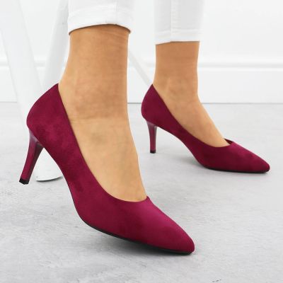 11. Women's fuchsia suede pumps, Sergio Leone 1336