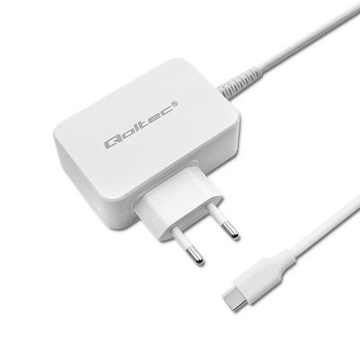QOLTEC AC Adapter 65 W | 5–20.3 V | 2–3.25 A | USB Type-C | PD | White