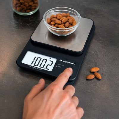 5. Wozinsky WAK-2252 kitchen scale accurate with large LCD display up to 5 kg - black