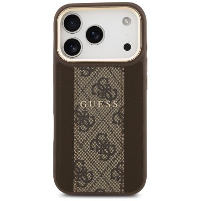 3. Guess 4G Stripe MagSafe case for iPhone 17 Pro - brown