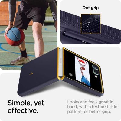 4. Nano Pop Mag MagSafe Case for Samsung Galaxy Z Flip 7 - Navy Blue and Yellow