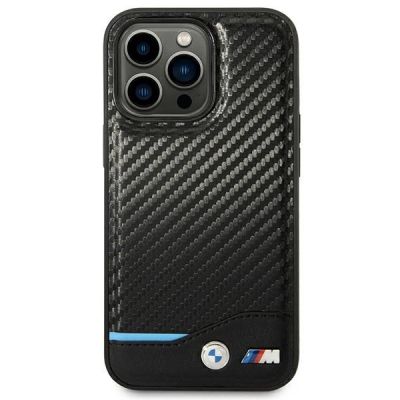 3. BMW Leather Carbon Case for iPhone 14 Pro Max - Black
