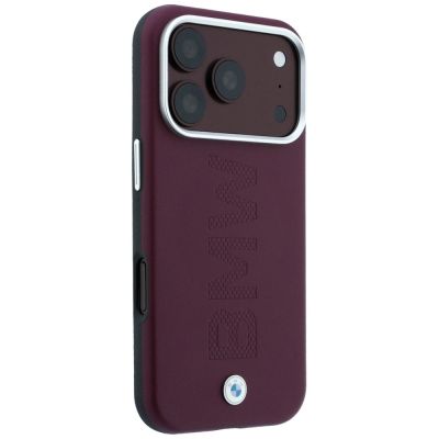4. BMW Sign Centered Deboss MagSafe Case for iPhone 17 Pro Max / 18 Pro Max - Burgundy