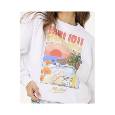 5. RIP CURL Hayley OO/S Drop Shldr Crew Women's Sweatshirt White