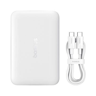 2. Baseus EnerFill FM11 Ultra-Mini 10000mAh 22.5W MagSafe Compatible Power Bank with Baseus Simple USB-C 20V/3A 30cm Cable - White