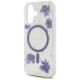 6. Guess Resin Flowers Glitter MagSafe case for iPhone 16 - purple