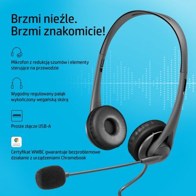 5. HP Stereo USB Headset G2 Wired Headphones with Microphone Black 428H5AA