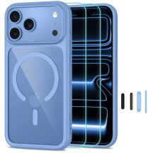 Tech-Protect MagOne CC MagSafe Case + Tempered Glass 2-Pack for iPhone 18 Pro Max / 17 Pro Max - Clear Blue