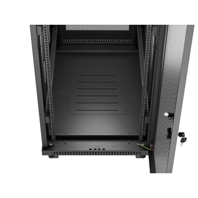 11. 19" 32U 600x1000 black floor-standing rack cabinet with perforated doors LCD Lanberg (Flat Pack)