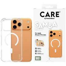 CARE by PanzerGlass Fashionable Samba Case w. White MagSafe for iPhone 17 Pro Max - Transparent